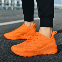 Chaussures de Course et de Marche pour Hommes Personnalisées Marque Blanche, à Lacets, Rondes, Tendance, Amortissantes, Orange