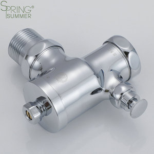 Vanne de <span class=keywords><strong>chasse</strong></span> <span class=keywords><strong>d</strong></span>'<span class=keywords><strong>eau</strong></span> manuelle à <span class=keywords><strong>bouton</strong></span>-<span class=keywords><strong>poussoir</strong></span> pour toilettes, en laiton, avec temporisation, printemps-été - Product Image 3