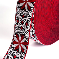 Sangle en jacquard polyester et nylon à motif floral vintage pour sacs et projets DIY sur mesure