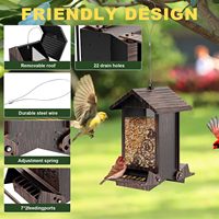 Mangeoire à oiseaux Oniya 5LB grande capacité, anti-écureuils, suspendue, en forme de maison, pour oiseaux sauvages, conteneur de nourriture pour oiseaux d'extérieur, vente en gros