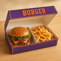 Boîte alimentaire résistante à l'huile pour camion de restauration rapide, personnalisable avec logo, écologique, pour burgers et frites
