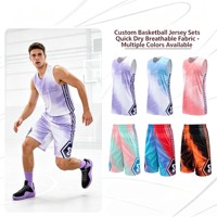 Ensembles de basketball personnalisés à sublimation effet éclaboussures de peinture pour unisexe, uniformes de sport en maille extensible quadridirectionnelle, support pour logo, numéro et nom d'équipe