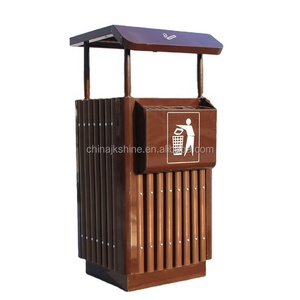 Christmas Outdoor,Street,Patio,Park Usage Wooden Metal Segregated Waste Recycle Bins for European Market