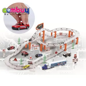 عالية الجودة بطارية تعمل لعبة أطفال بلاستيكيّة سيارات سباق المسار