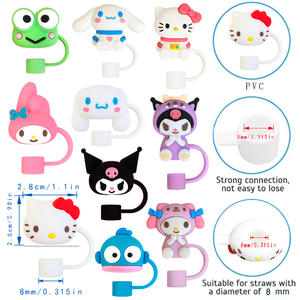 Tapas y Cubiertas para Pajitas <span class=keywords><strong>de</strong></span> Dibujos Animados en 3D <span class=keywords><strong>de</strong></span> Sanrio <span class=keywords><strong>de</strong></span> 8 mm/10 mm, Aptas para Alimentos, Reciclables y Biodegradables - Product Image 4