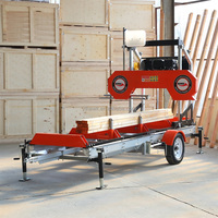 Scierie à ruban de 31 pouces, machine à bois portative avec remorque