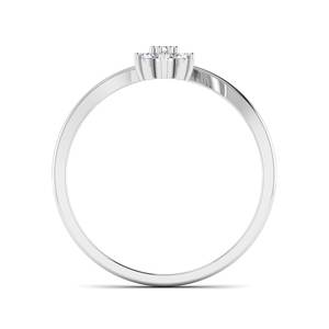 Bague de fiançailles classique en or 18 carats avec tige de fleur fantaisie avec sertissage de broches en diamant cultivé en laboratoire pour les cadeaux de fêtes ensemble de bijoux fins - Product Image 3