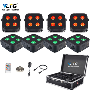 Paquete de 8 Luces LED Par RGBWA UV Inalámbricas de 4x12W con Batería y Estuche de Carga para Decoración de Eventos y Bodas - Product Image 1