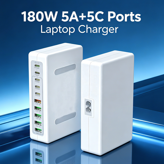 HNT ODM180W GaN PD&QC 5A+5C Multi-Ports  Wall Fast Charger Multi-function Fireproof Universal Adapter Station for IPhones  16 15