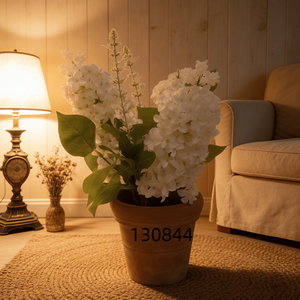 <span class=keywords><strong>Flores</strong></span> Artificiales <span class=keywords><strong>de</strong></span> Lila Blanca Mixta en Maceta <span class=keywords><strong>de</strong></span> Plástico con Sustrato Sintético, Decoración Primaveral para el Hogar - Product Image 1