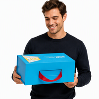 Personnalisation de boîte-cadeau à poignée rabattable, conception de boîte de papier haut de gamme, personnalisation de boîte d'emballage à coque dure