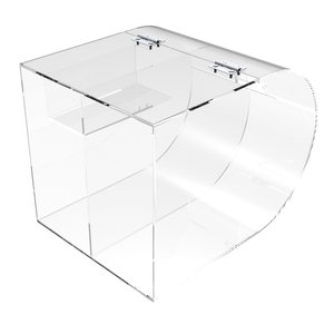 Distributeur <span class=keywords><strong>de</strong></span> bonbons en acrylique transparent 9X12X9 "Perspex rond chocolat grains <span class=keywords><strong>de</strong></span> café Goodie Bin avec Scoop Chamber - Product Image 5