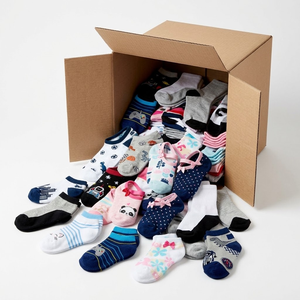 Lot de chaussettes pour enfants, antidérapantes, à motifs animaux, fruits et rayures, pour garçons et filles, vente en gros - Product Image 1