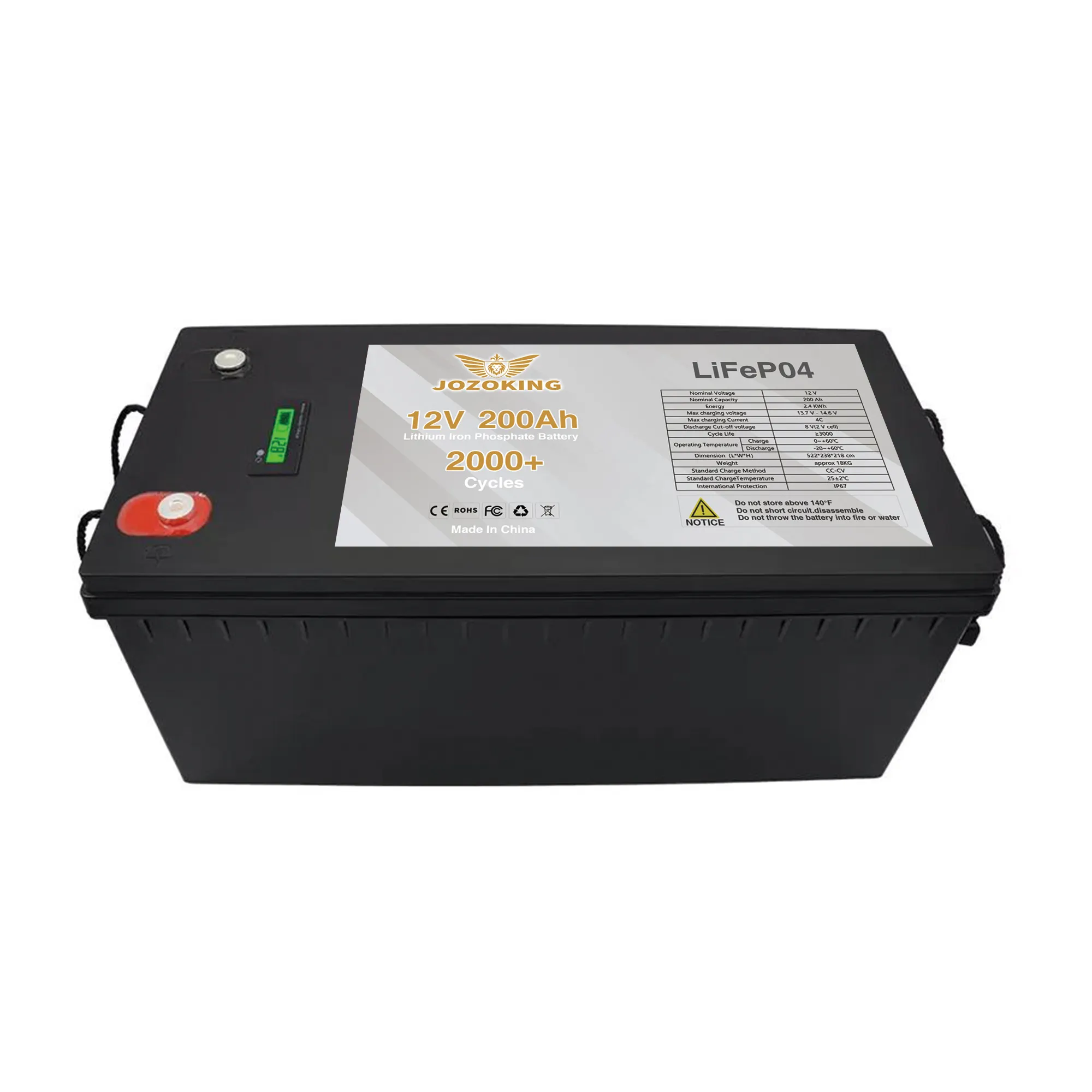 Litech Lithium Home Solar Inverter Batterij Lifepo4 12V 200ah Ondersteuning Daisy-Chain Voor 24V 36V 48V Lipo4 Batterijen