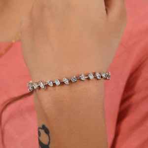 Moissanite Multi Cut Lab Grown Diamond Tennis Bracelet 14K Gold Mixed Shape Wedding Bride Gift Elegant Tennis Bracelet Jewelry - Product Image 1