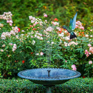 Fontaine à pompe à eau à énergie solaire facile à utiliser en métal plastique bois bain d'oiseau étang décor <span class=keywords><strong>de</strong></span> <span class=keywords><strong>jardin</strong></span> <span class=keywords><strong>pour</strong></span> la maison cour extérieur décor <span class=keywords><strong>de</strong></span> poisson - Product Image 6