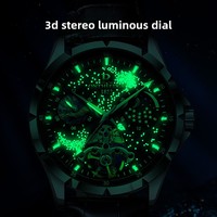 Montre mécanique automatique pour homme, modèle 2026, en acier inoxydable, verre saphir, cadran à aiguilles lumineuses, bracelet en cuir véritable, étanche 30M
