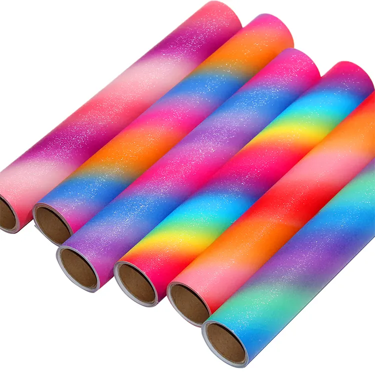 YESION NEW Rainbow Glitter Holografico Vinyl Rolls DIY Adhesive Sign Holographic Craft Vinyl Hologram Stickers Roll Holographic