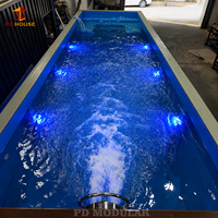 Piscine modulaire gonflable en PVC et aluminium pour l'extérieur, système de filtration, piscine portable préfabriquée, spa, piscine de glamping