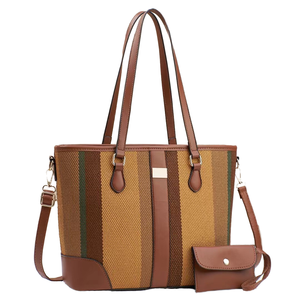 Precio de Fábrica al por Mayor: Juego de 2 Bolsos de Mano Portátiles de PU para Invierno, Bolsos de Hombro de 15 Pulgadas con Asa Superior y Cremallera para Mujer - Product Image 1