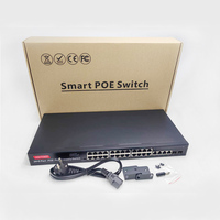 Conmutador PoE de seguridad de 24 puertos con 2 puertos SFP Conmutador PoE de enlace ascendente 4 TP Gigabit