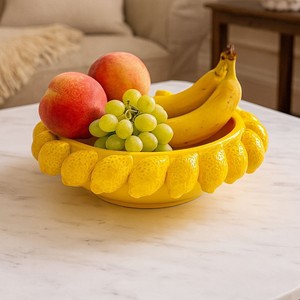 Bol en céramique pour <span class=keywords><strong>fruits</strong></span> de style nordique, <span class=keywords><strong>grande</strong></span> taille, motif uni, pour la maison, table <span class=keywords><strong>à</strong></span> manger en plein air, assiette <span class=keywords><strong>à</strong></span> collation, forme de citron - Product Image 1