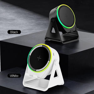 مكبر صوت بلاستيكي صغير محمول بالدوران من الدرجة من RGB 15W للشاحن اللاسلكي السريع ، مضخم الصوت - Product Image 6