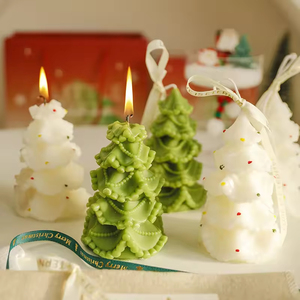 Christmas Spiral Tree Scented <b>Candles</b> <b>Red</b> Green White Twisted Aromatherapy <b>Candles</b> for Holiday Table Decor - Product Image 1