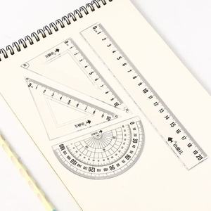 Ensemble de règles Little Fish 20 cm en plastique, outils mathématiques pour étudiants, ensemble de géométrie quatre pièces - Product Image 1