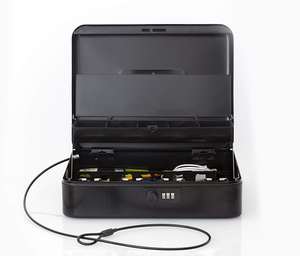 Combinatie Lock Draagbare Metalen Geld Cash Box Met Veilige Kabel Spaarpot - Product Image 2