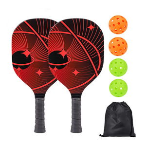Juego de Palas de Pickleball, 10 Pelotas, Bolsa de Malla, Agarre Antideslizante, Forma Estándar, Diseño Moderno, para Adultos y Niños, 16 mm, Portátil, Tipo Panal de Abeja - Product Image 2