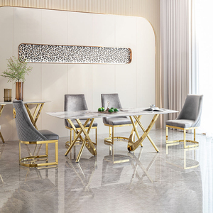 Juego de Comedor Minimalista Completo de Mármol de 200 cm, Mesa de Comedor de Mármol de Lujo, Fabricante Chino - Product Image 2