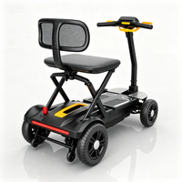 Scooter électrique à 4 roues pliable avec cadre en alliage d'aluminium, moteur sans balais 120W, batterie au lithium 24V 6.6Ah