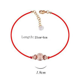 <b>Red</b> String <b>Bracelet</b> Rose Gold Chain White Crystal Bezel Setting Gift For Women Fashion Jewelry - Product Image 4