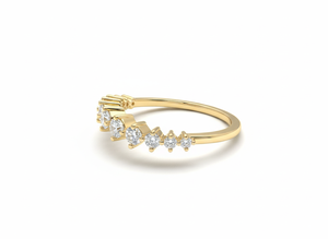Half <b>Eternity</b> Diamond <b>Ring</b> Natural & Lab Grown Diamonds 925 <b>Silver</b> / 10KT 14KT 18KT Gold Diamond <b>Ring</b> For Sale - Product Image 3