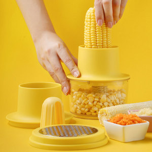 <b>Vegetable</b> Grater Remover Multifunction Peeler Corn Cob Stripper Ginger Garlic Thresher Corn Sheller with Bowl - Product Image 2