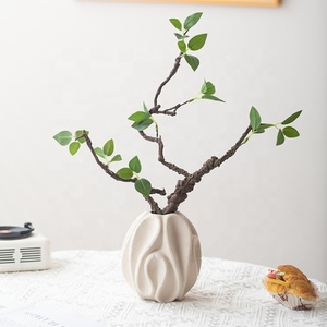 Vase en céramique blanc givré <span class=keywords><strong>moderne</strong></span> Vase à fleurs simple de style nordique pour la chambre à coucher Décoration de la maison Design <span class=keywords><strong>rustique</strong></span> Art déco - Product Image 3