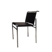 Chaise de salle à manger de style européen, mobilier de café moderne de luxe, chaise de cuisine en acier inoxydable avec accents bouclés et pieds dorés