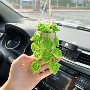 Flores Tejidas a Crochet, Accesorios Colgantes para Coche, Amigurumi Hecho a Mano, Cesta Floral, Maceta, Adornos Colgantes - Product Image 2