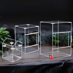 Nouvelles cages en acrylique pour tarantules, enclos d'élevage pour reptiles, berceaux pour araignées avec toit - Product Image 1