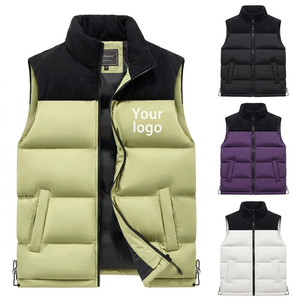 Customized logo wholesale <b>men's</b> and women's casual down vest windproof thickened <b>waterproof</b> vest sleeveless warm - Product Image 1