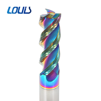 Fraise à rainurer en U multicolore en aluminium à 55 degrés, à trois lames en acier au tungstène, queue droite, tête plate, OEM