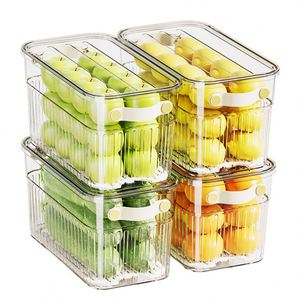Refrigerator <b>Storage</b> Box Food Grade High Drawer Type Special Kitchen <b>Egg</b> Box Lid Transparent Drain Fresh-keeping Light Luxury - Product Image 5