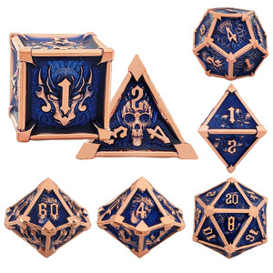 Dadi Poliedrici in Metallo Personalizzati per COC, D&D, TRPG, Set Multicolore D6 G <span class=keywords><strong>Sulu</strong></span> per Giochi da Tavolo - Product Image 1