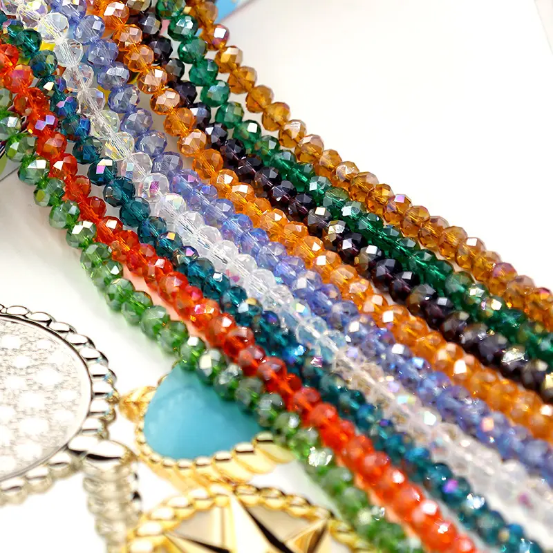 Großhandel Crystal Loose Beads AB Farbe Rad perlen 4/6/8mm Rondelle Perlen