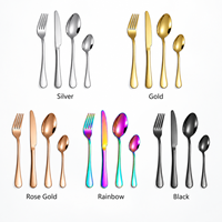 Ensemble de 24 couverts réutilisables en acier inoxydable avec boîte cadeau pour restaurant, hôtel, banquet, vente en gros