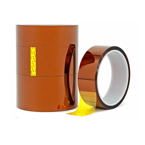 Cinta Autoadhesiva de Poliimida Resistente al Calor, Color Ámbar, con Pegamento de Silicona para Aplicaciones de Bajo Voltaje, Sublimación y Prensa de Calor - Product Image 2