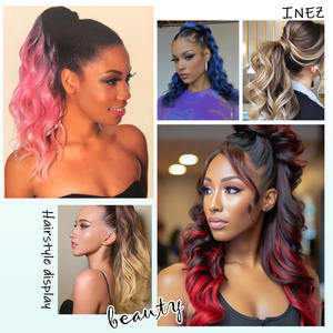 Extensions <span class=keywords><strong>de</strong></span> Cheveux Synthétiques Ondulés Longs Gradient pour <span class=keywords><strong>Queue</strong></span> <span class=keywords><strong>de</strong></span> <span class=keywords><strong>Cheval</strong></span>, Couleur Rouge, 22 Pouces, 150g - Product Image 6