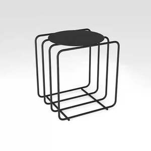 Tavolino in Ferro Battuto per Soggiorno Piccolo, Comodino con Armadietto per Casa, Tavolino d'<span class=keywords><strong>Angolo</strong></span> in Metallo - Product Image 5