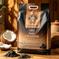 Litière pour chat en charbon de coco et tofu, naturelle, désodorisante, à agglomération rapide, hautement absorbante, faible dispersion, écologique, directement de l'usine